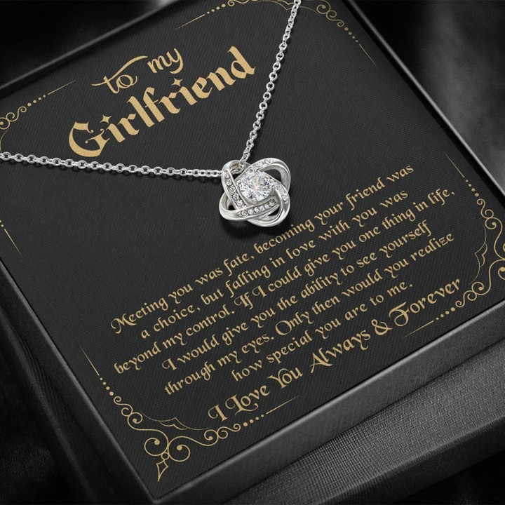 How Special You Are To Me Love Knot Necklace Giving Girlfriend