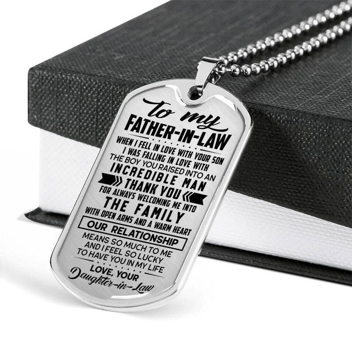 So Lucky To Have You In Life Dog Tag Necklace For Father-In-Law