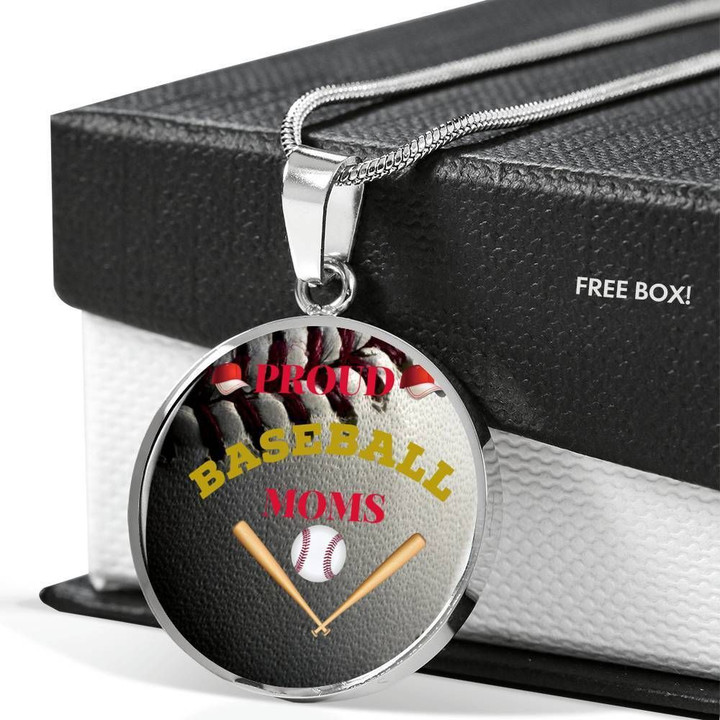 Proud Baseball Moms Circle Pendant Necklace For Mom