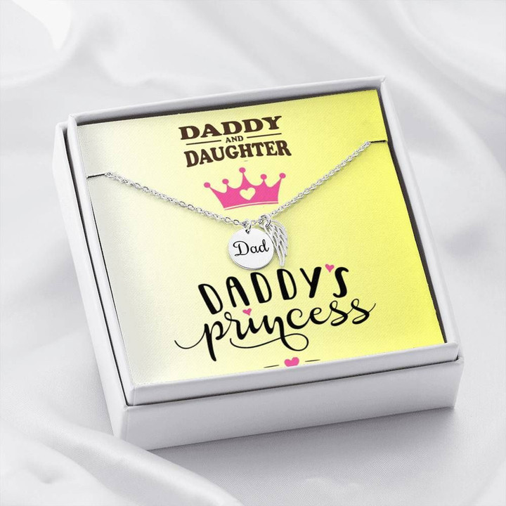 Gift For Daddy's Princess Remebrance Angel Wings Necklace