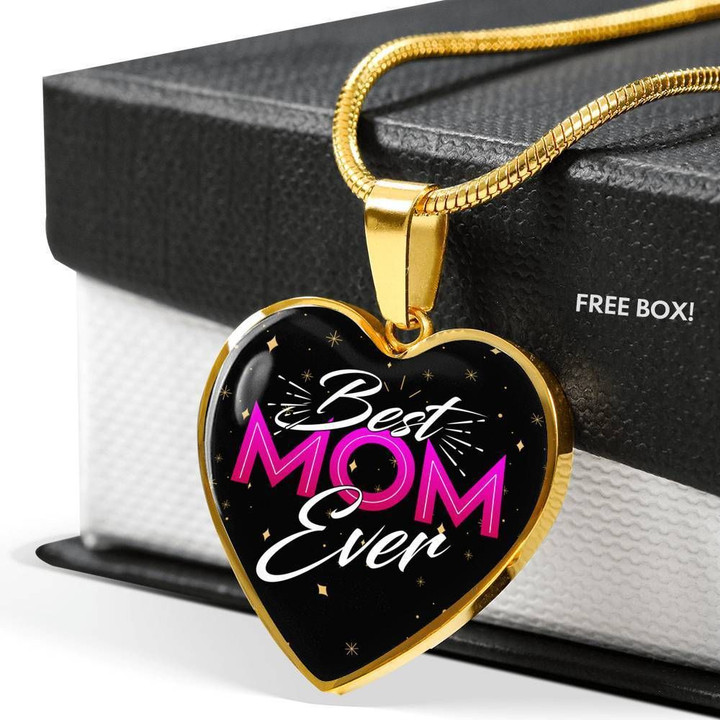 Best Mom Ever Heart Pendant Necklace Gift For Women