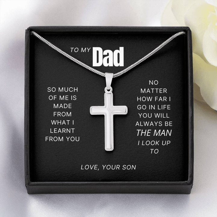 Gift For Dad Cross Necklace You Will Always Be The Man I Look Up To
