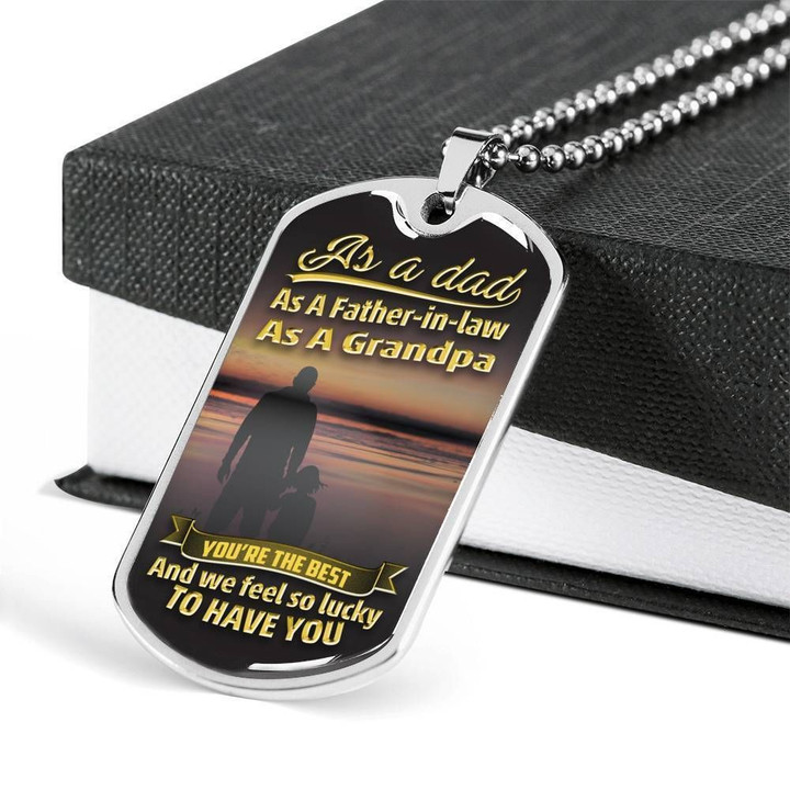 As A Dad As A Father In Law Dog Tag Necklace For Dad