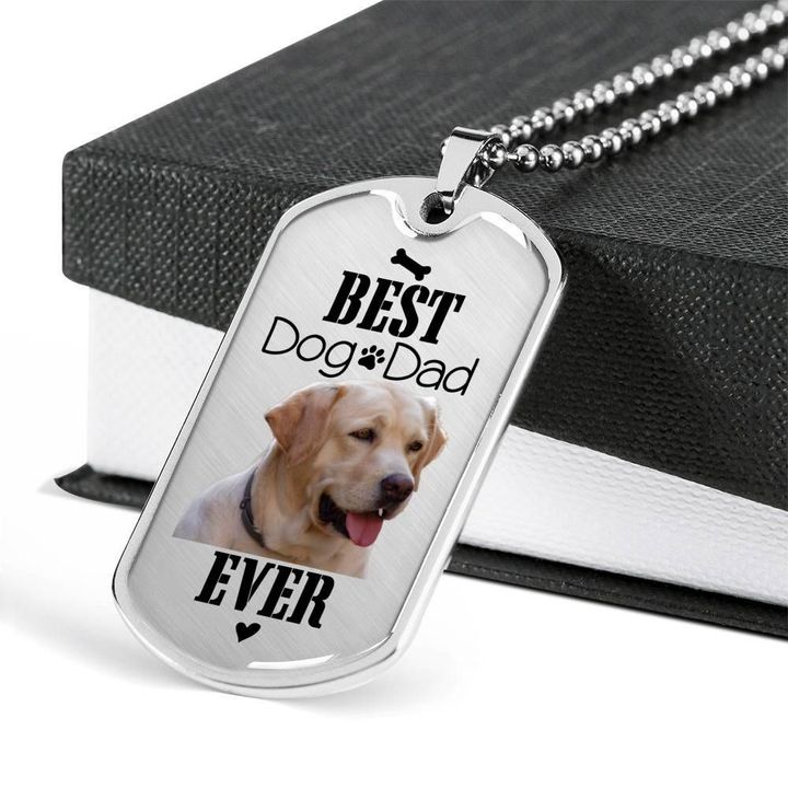 Best Dog Dad Ever Dog Tag Necklace For Man