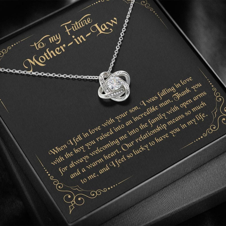 To My Future Mother In Law I Fell In Love With Your Son Love Knot Necklace