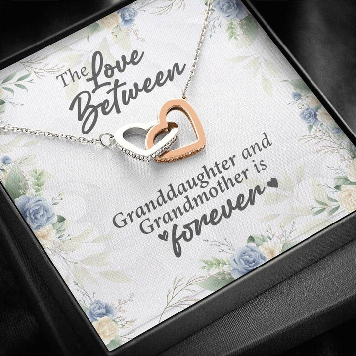 The Love Granddaughter And Grandmother Is Forever Interlocking Hearts Necklace Gift For Granddaughter