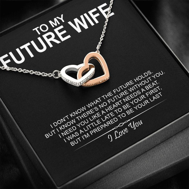 To My Future Wife I Love You Interlocking Hearts Necklace