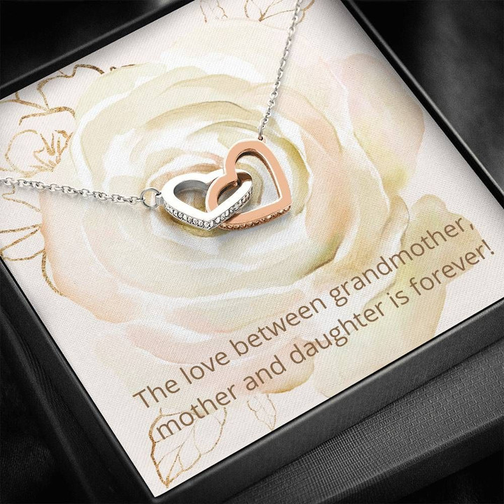 Love Grandmother Mother And Daughter Is Forever Interlocking Hearts Necklace Gift For Daughter