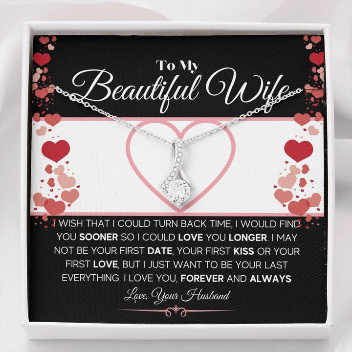 Love You Longer Husband Giving Wife Alluring Beauty Necklace