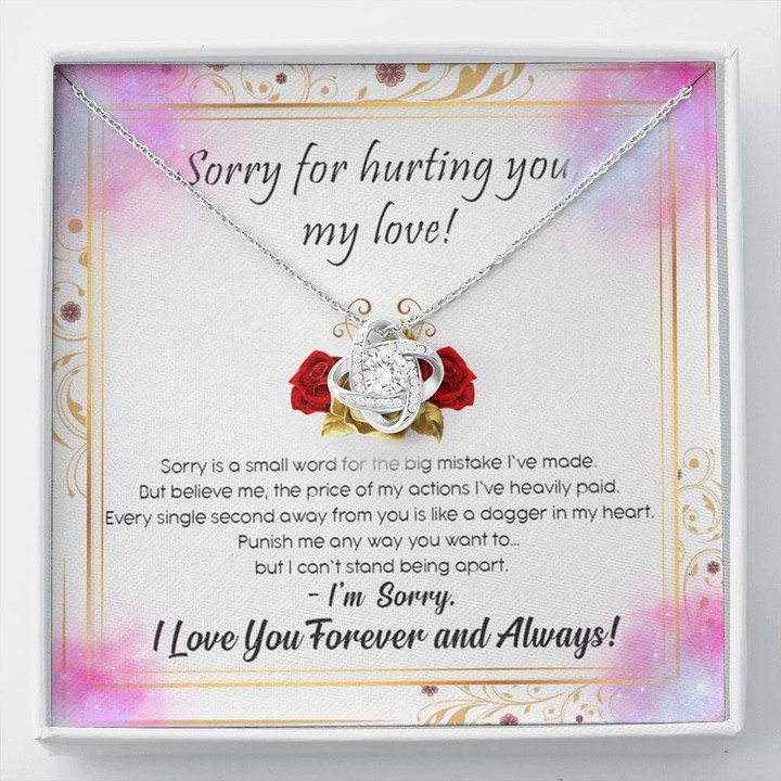 Sorry For Hurting You My Love Love Knot Necklace Gift For Wife