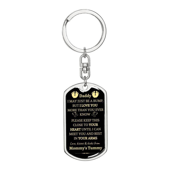 Close To Your Heart Dog Tag Pendant Keychain Gift For New Daddy