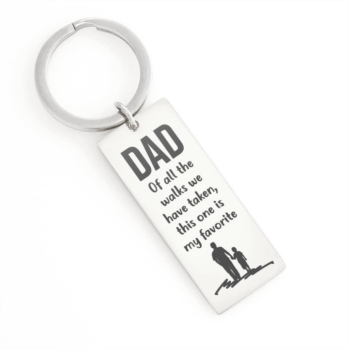 Of All The Walks Rectangle Key Ring Gift For Father