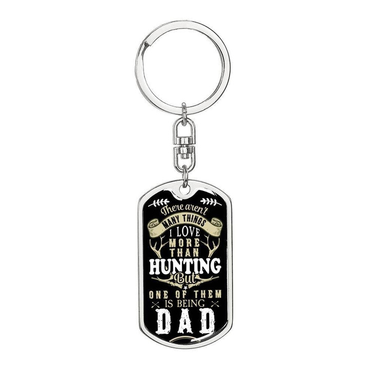Being Dad More Than Love Hunting Dog Tag Pendant Keychain Gift For Dad