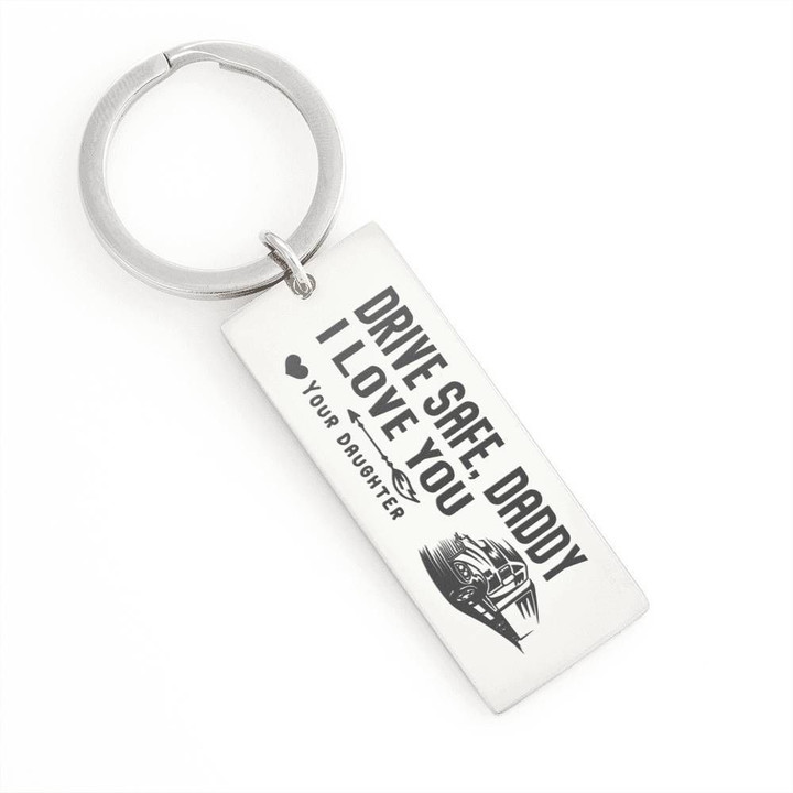 Drive Safe Rectangle Key Ring Gift For Papa