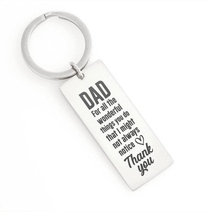 Thank You Rectangle Key Ring Gift For Dad