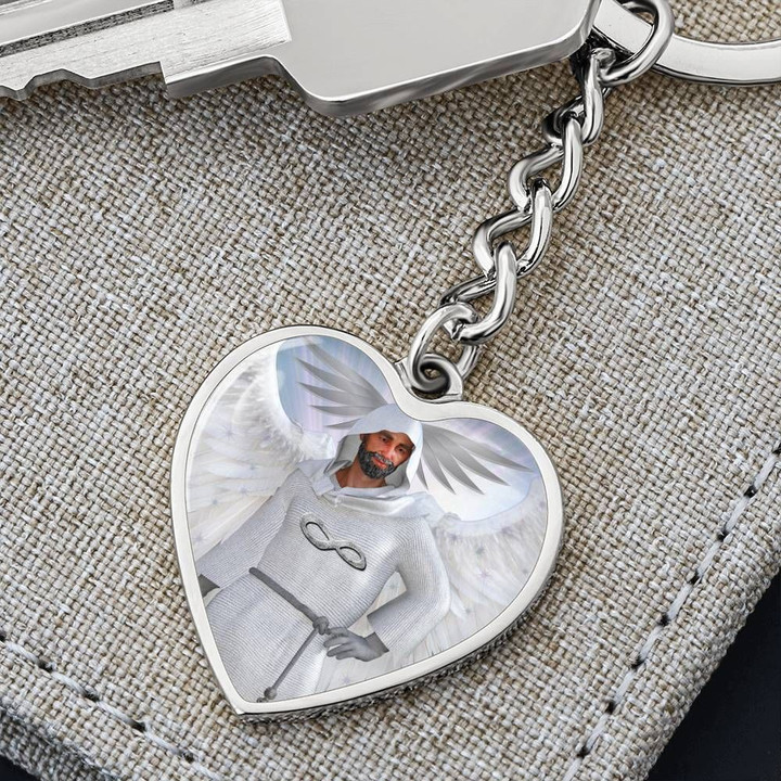 Seraphim Angelic Heart Pendant Keychain For Men