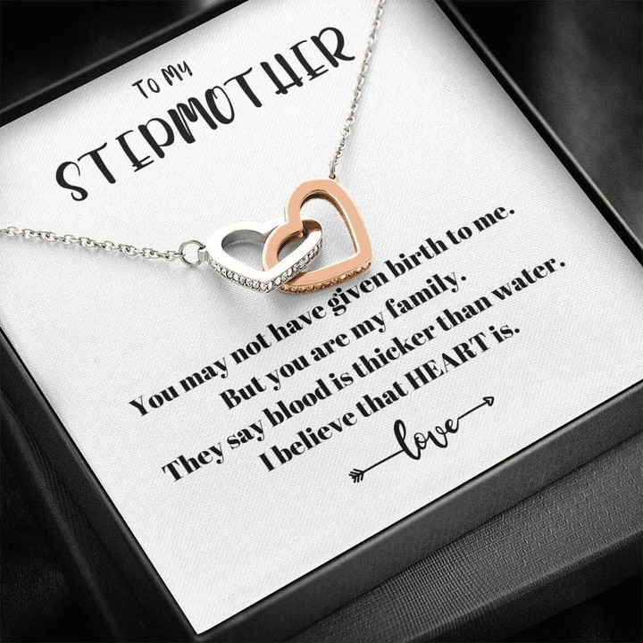 You Are My Family Interlocking Hearts Necklace For Stepmother