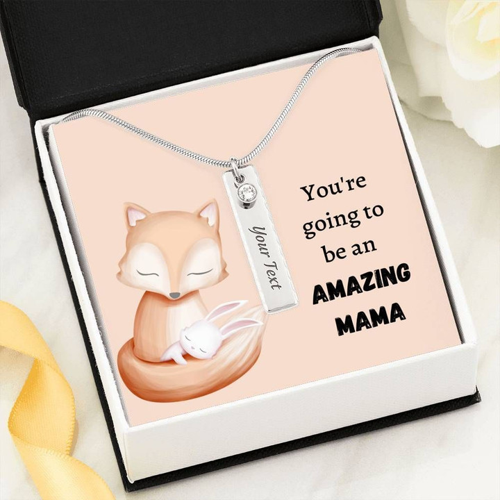 You're Going To Be An Amazing Mama Birthstone Name Bar Necklace Gift For Mom