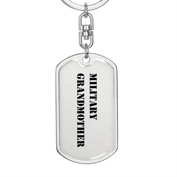Military Grandmother Stainless Dog Tag Pendant Keychain Gift For Women
