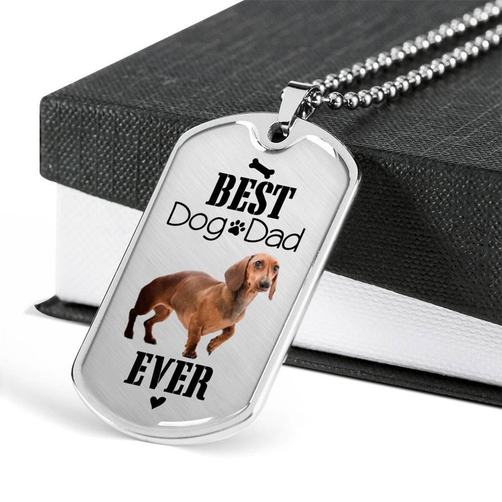 Best Dog Dad Ever Dog Tag Necklace Gift For Dad