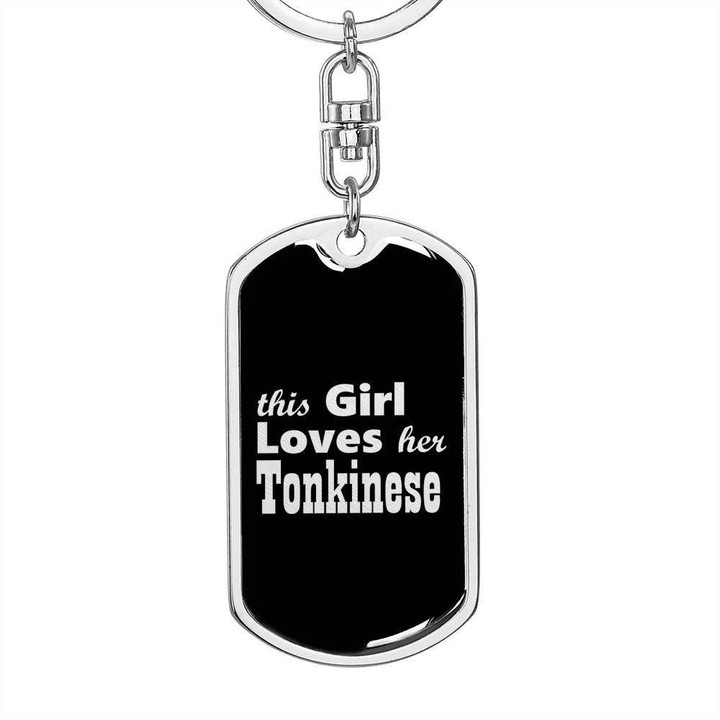 This Girl Loves Yonkinese Dog Tag Pendant Keychain Gift For Women