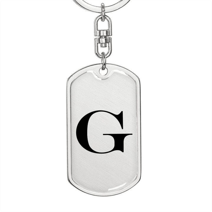Dog Tag Pendant Keychain Special Gift For Girl Named Initial G