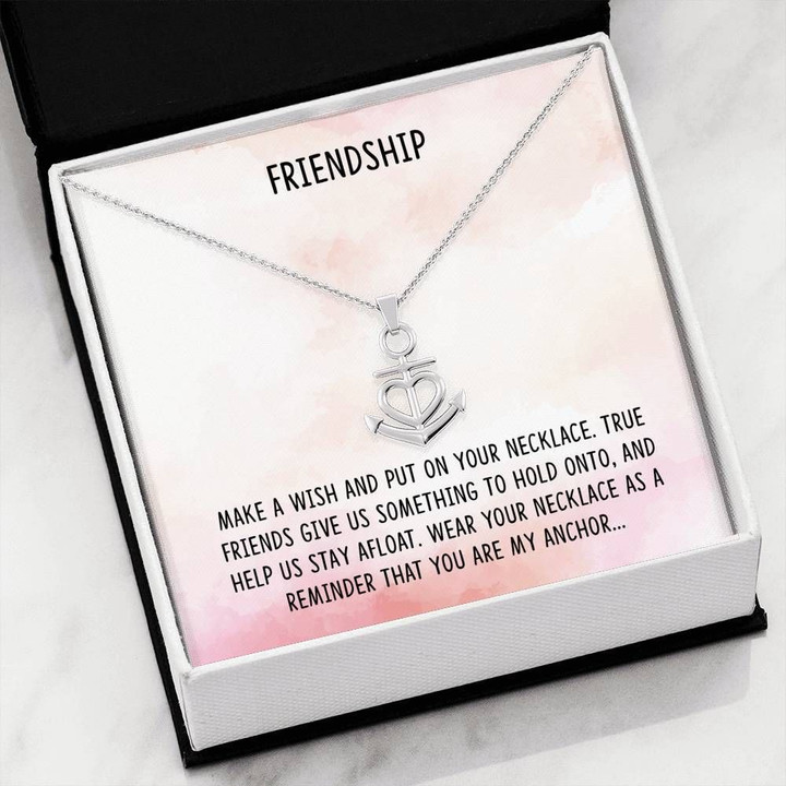 Help Us Stay Afloat Anchor Necklace Gift For Friend