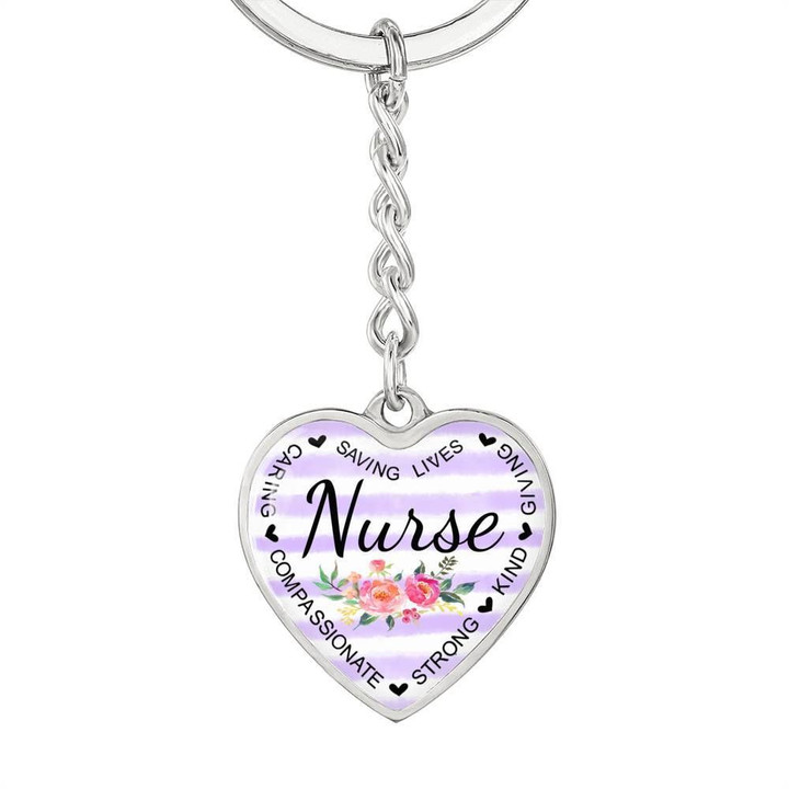 Saving Lives Strong Kind Person Heart Pendant Keychain Gift For Nurse