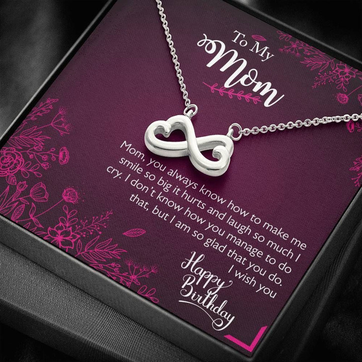 How To Make Me Smile Infinity Heart Necklace Gift For Mom Mama