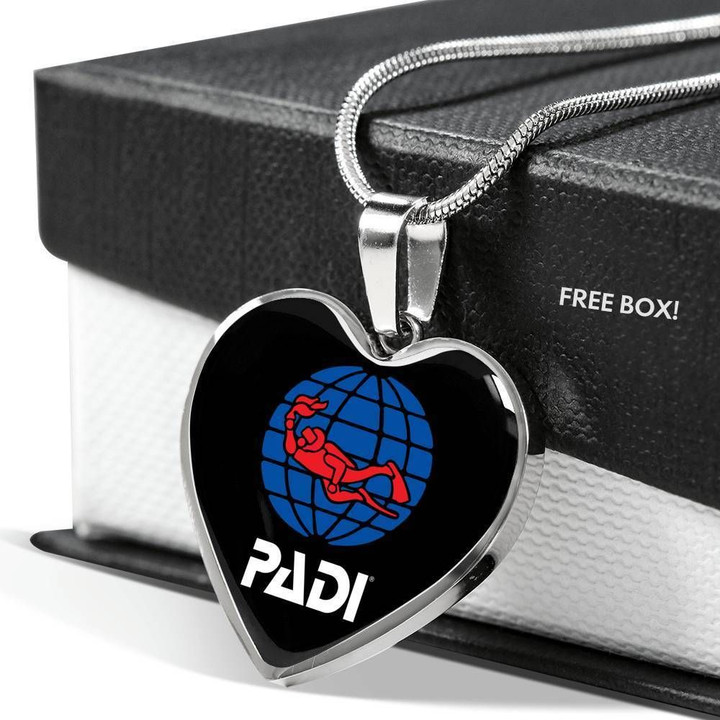 Padi Black Stainless Heart Pendant Necklace Gift For Boys