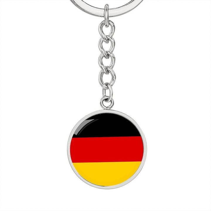 German Flag Stainless Circle Pendant Keychain Gift