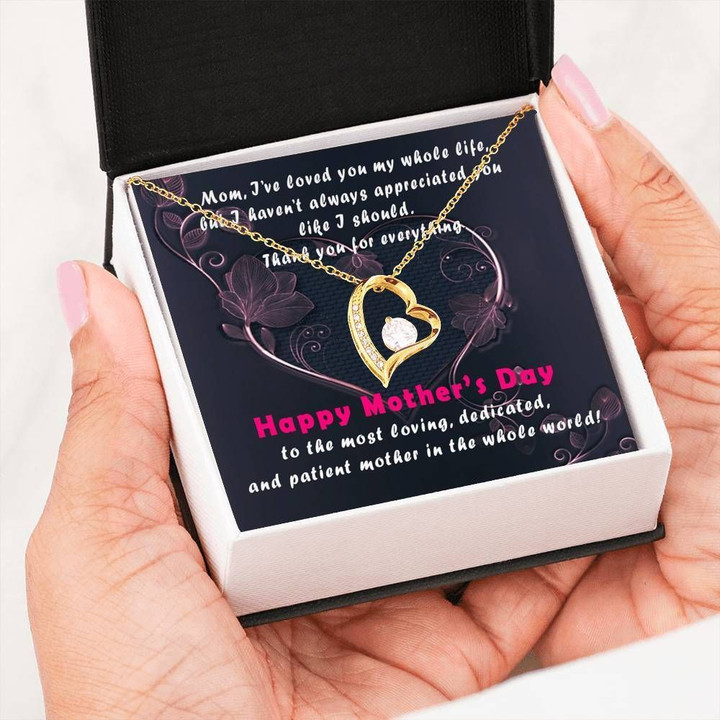 Love You All My Life 18k Gold Forever Love Necklace Gift For Mom Mama