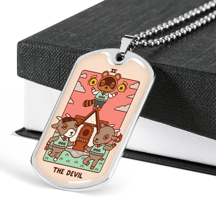 Tom Nook The Devil Stainless Dog Tag Pendant Necklace Gift For Men