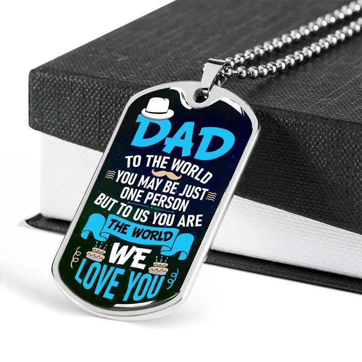 We Love You Stainless Dog Tag Pendant Necklace Gift For Daddy
