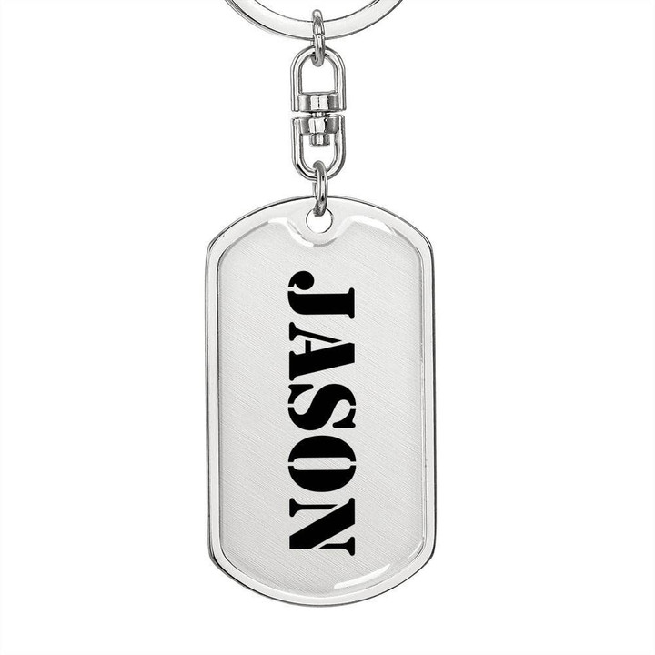 Stainless Dog Tag Pendant Keychain Gift For Men Name Jason