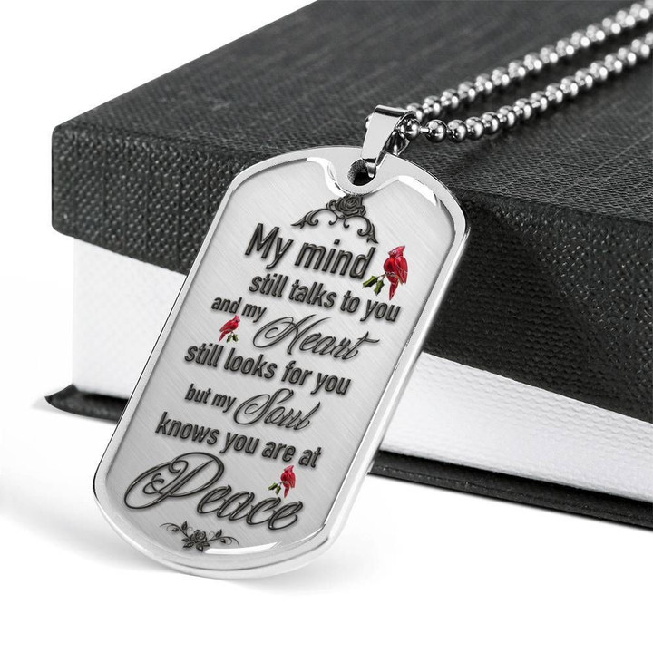 Birds My Mind Stainless Dog Tag Pendant Necklace Gift For Men