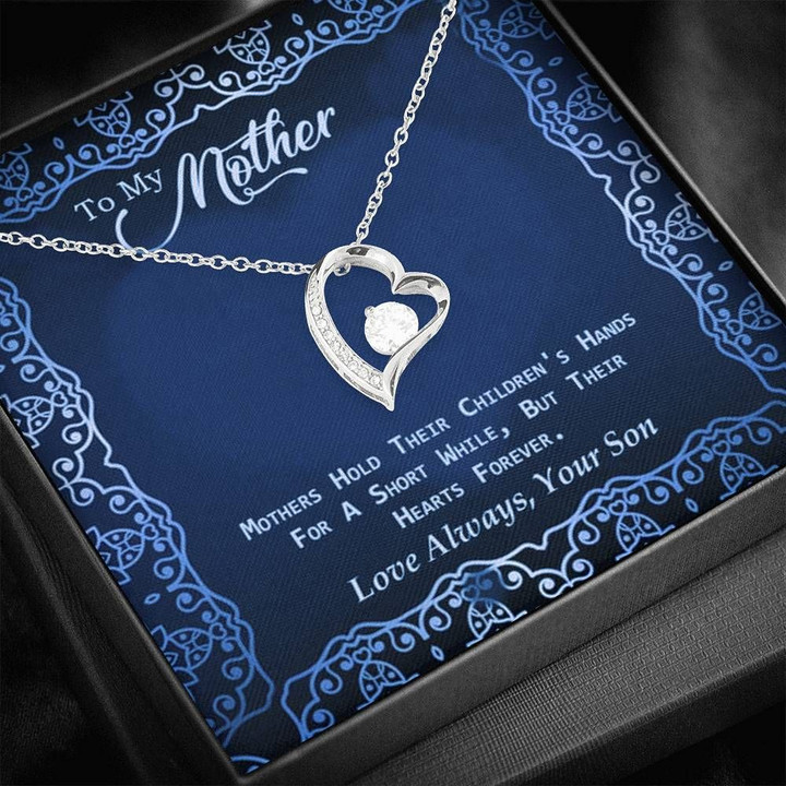 Mothers Hold Their Children's Hearts Forever Forever Love Necklace Son Gift For Mom