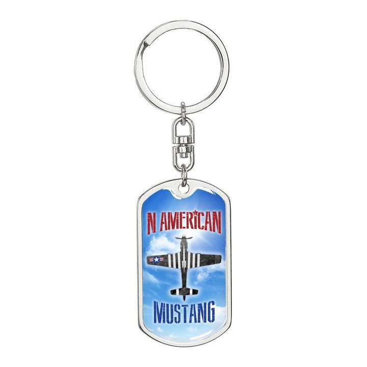 N American Mustang Dog Tag Pendant Keychain Gift For Veteran