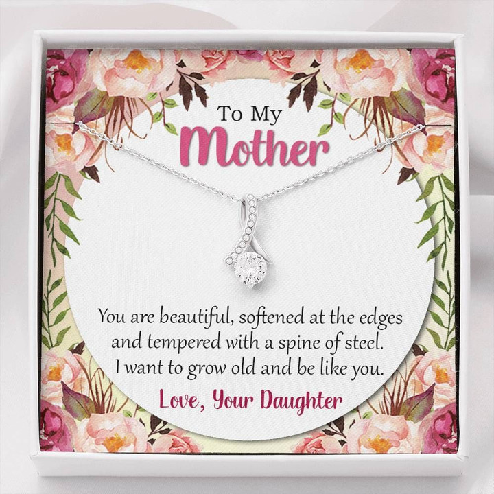 You Are Softened At The Edges 14K White Gold Alluring Beauty Necklace Gift For Mom