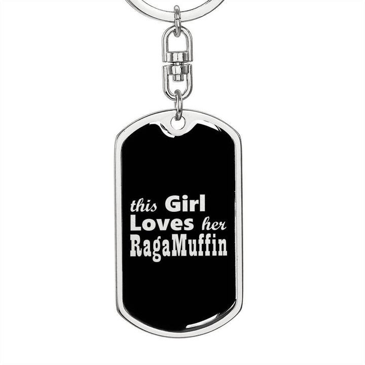 This Girl Loves Her Raga Muffin Stainless Dog Tag Pendant Keychain Gift For Women