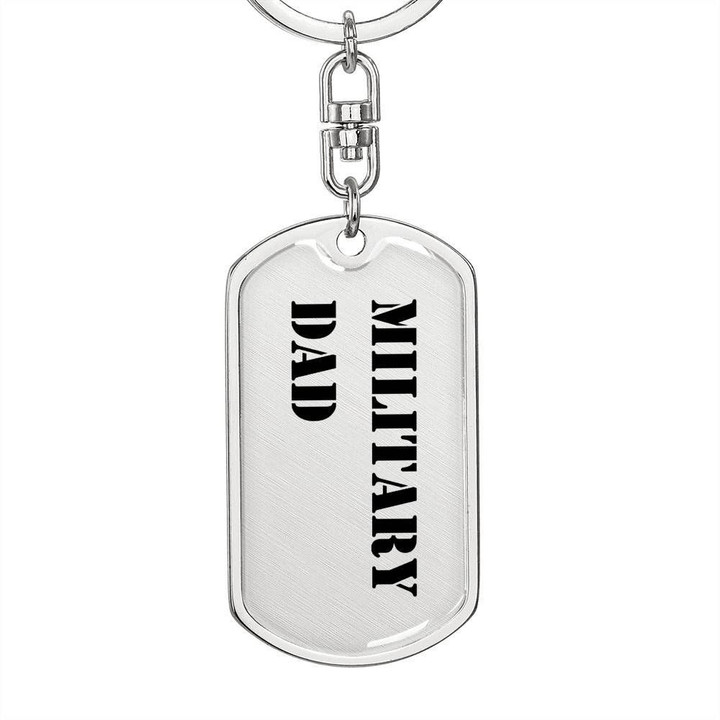 Military Dad Stainless Dog Tag Pendant Keychain Gift For Men