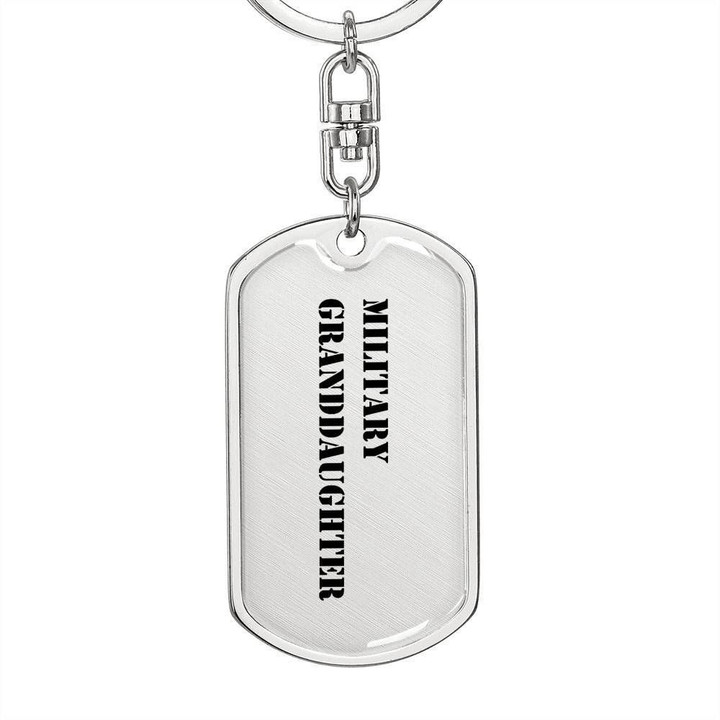 Military Granddaughter Dog Tag Pendant Keychain Gift For Military Granddaughter