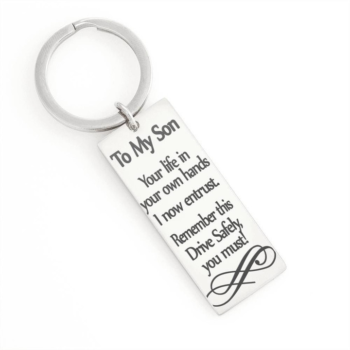 Your Life In Your Own Hands Engraved Keyring Gift For Son