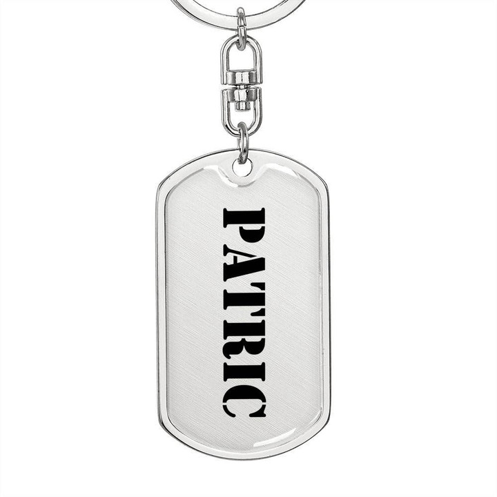 Stainless Dog Tag Pendant Keychain Gift For Men Name Patrick