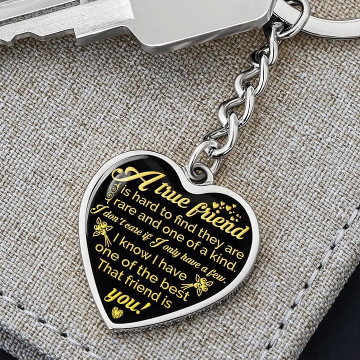 One Of The Best That Friend Is You Heart Pendant Keychain Gift For Bff