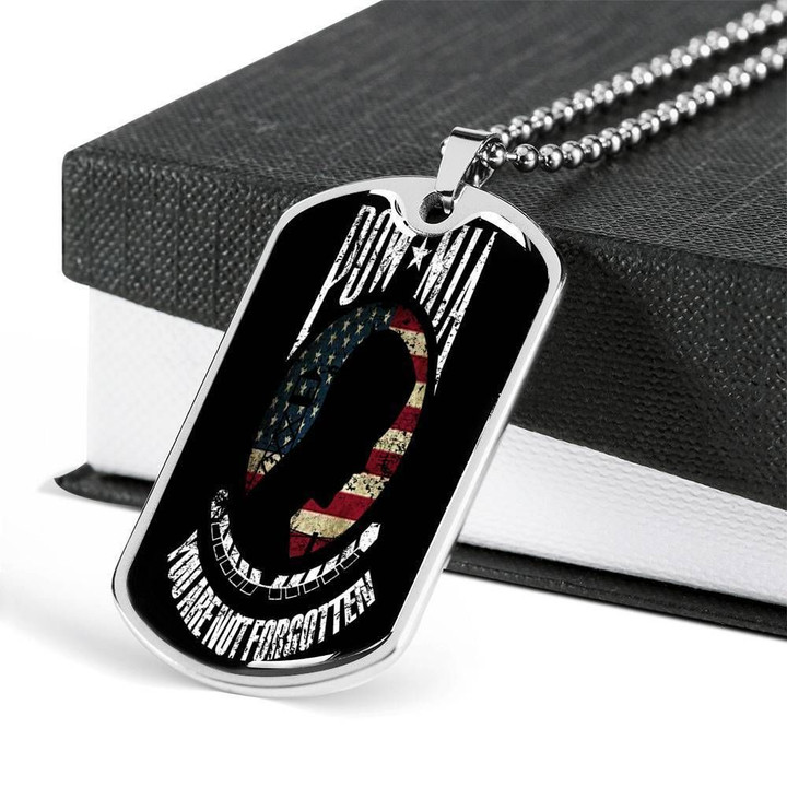 You Are Not Forgotten Usa Flag Stainless Dog Tag Necklace Gift For Men
