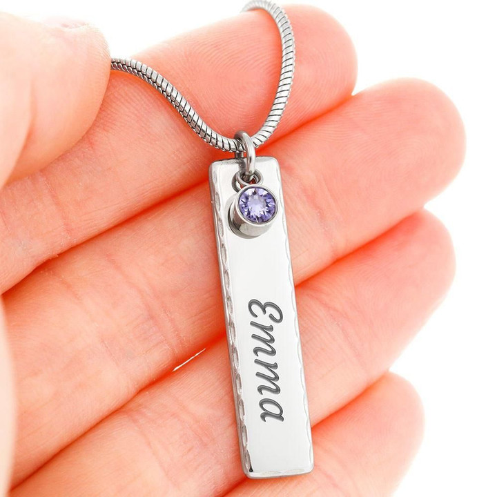 When You Came Into This World Birthstone Name Bar Necklace Birthday Gift For Daughter