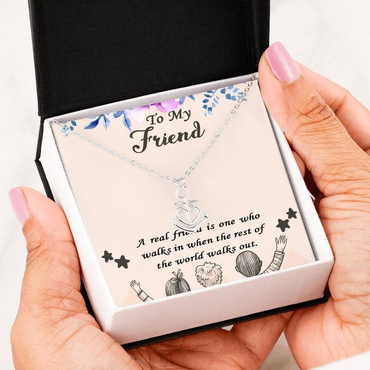When The Rest Of World Walks Out Anchor Necklace Gift For Friend
