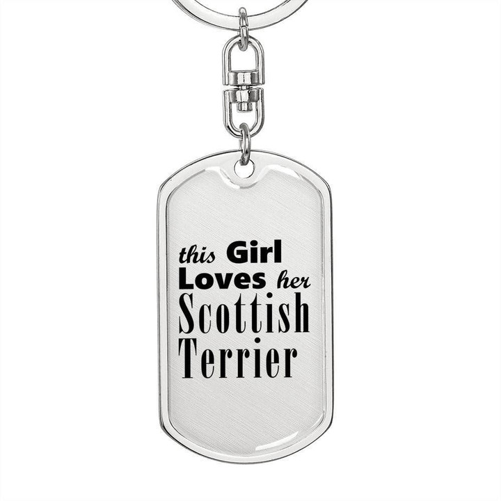 This Girl Loves Scottish Terrier Dog Tag Pendant Keychain Gift For Women