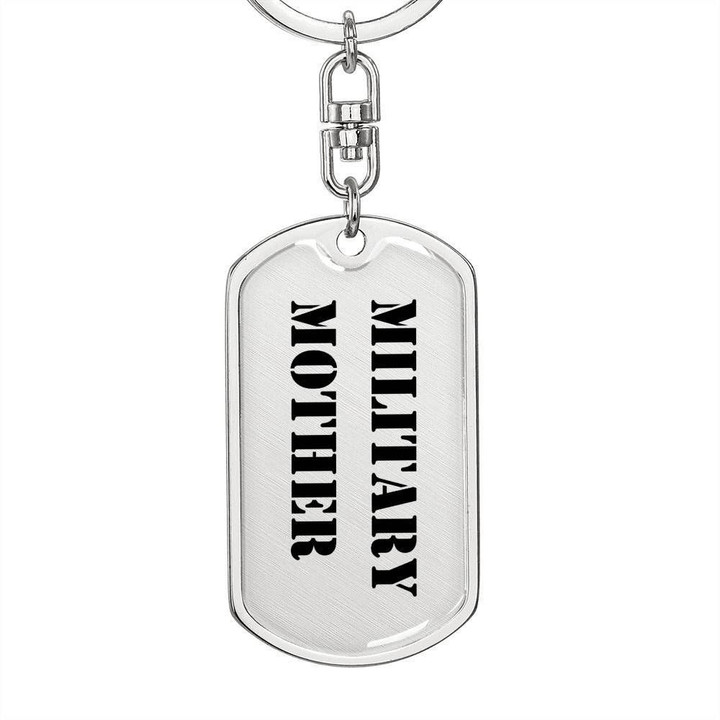 Military Mother Dog Tag Pendant Keychain Gift For Military Mom